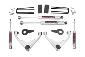 GMC Sierra 3500 Suspension Lift Kit - Front + Rear - Rough Country - 3 Inch Lift Kit, N3 Nitro Shocks - '01-'06